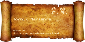 Hornik Marianna névjegykártya